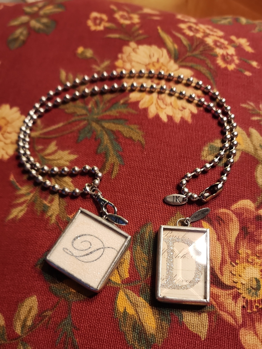 Vintage Jewel Kade Silver Initial D Double Charm Necklace